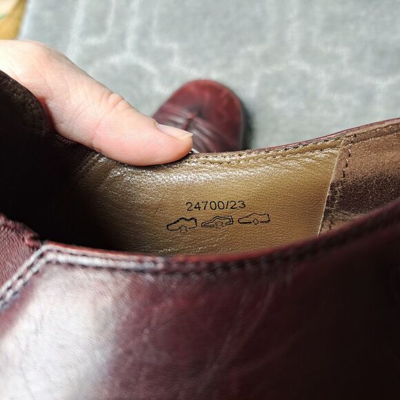 Caprice Burgundy Slip On Loafers WOMENS SIZE 8.5 UK 6.5 leather low heel German - Picture 14 of 14